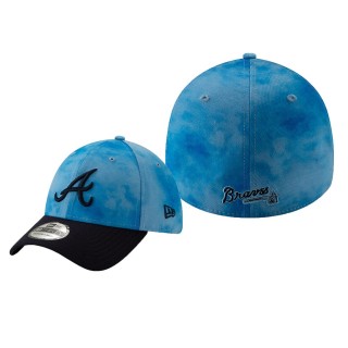 Atlanta Braves Blue Navy 2019 Father's Day New Era 39THIRTY Flex Hat