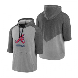 Atlanta Braves Charcoal Heather Gray 2020 Postseason Authentic Collection Pullover Hoodie