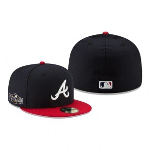 Atlanta Braves Navy Red 2020 Postseason Home 59FIFTY Fitted Hat