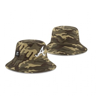 Atlanta Braves Camo 2021 Armed Forces Day Bucket Hat