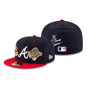 Atlanta Braves Navy 3x World Series Champions 59FIFTY Fitted Hat