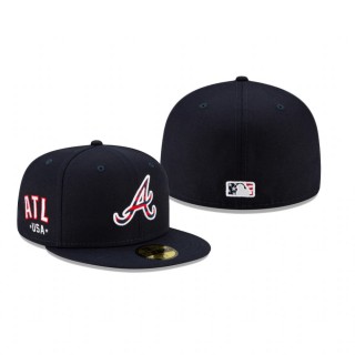 Atlanta Braves Navy 4th of July Independence Day 59FIFTY Fitted Hat