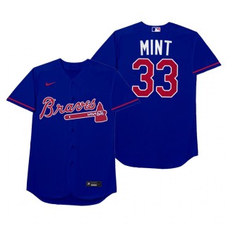 Atlanta Braves A.J. Minter Mint Royal 2021 Players' Weekend Nickname Jersey