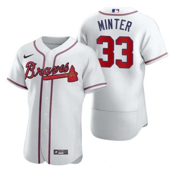 Men's Atlanta Braves A.J. Minter Nike White Authentic Home Jersey