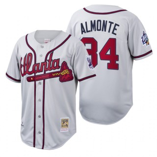 Atlanta Braves Abraham Almonte White Cooperstown Collection Authentic Jersey