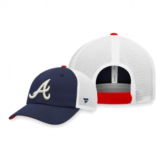 Atlanta Braves Navy White Americana Trucker Snapback Hat