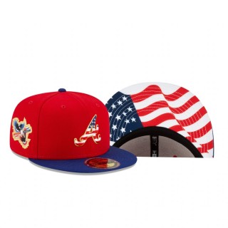Atlanta Braves Red Americana Patch 59FIFTY Hat