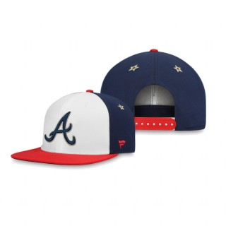 Atlanta Braves White Red Americana Team Snapback Hat