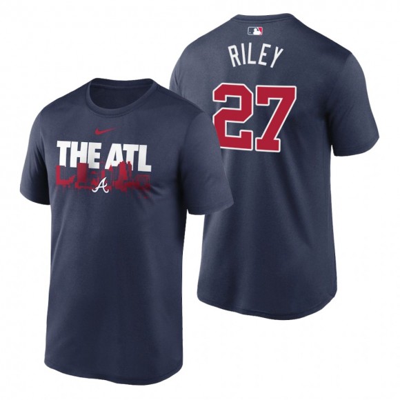 Atlanta Braves Austin Riley Navy Local Skyline Legend Performance T-Shirt