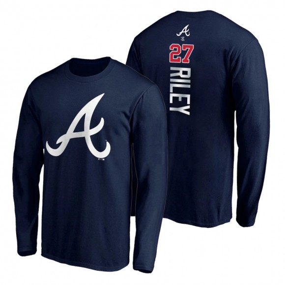 Atlanta Braves Austin Riley Navy Personalized Playmaker Name & Number T-Shirt Men's