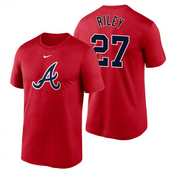 Atlanta Braves Austin Riley Nike Red Large Logo Legend Performance T-Shirt
