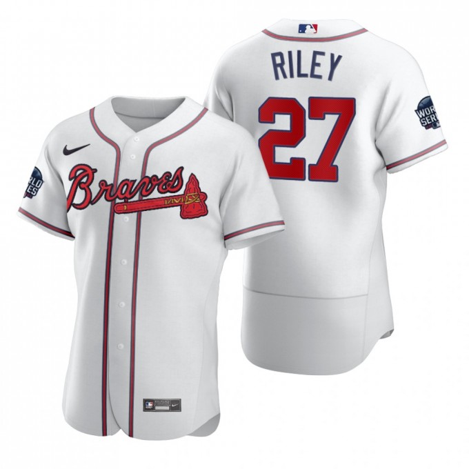 Braves Austin Riley White 2021 World Series Jersey