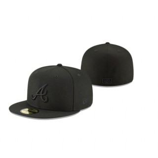 Atlanta Braves Black Blackout Basic 59Fifty Fitted Hat