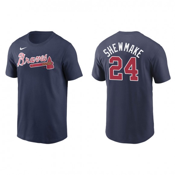 Braden Shewmake Braves Navy Name & Number T-Shirt