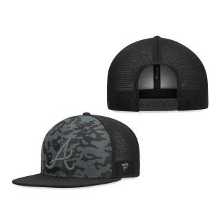 Atlanta Braves Fanatics Branded Camo Mesh Snapback Hat Black