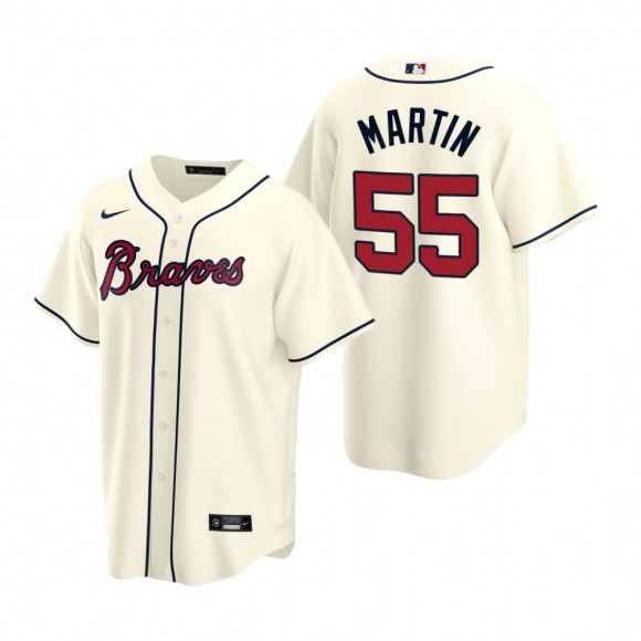 Men's Atlanta Braves Chris Martin Nike Cream Replica Alternate Jersey