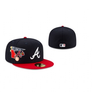 Atlanta Braves Navy City Patch 59Fifty Fitted Hat