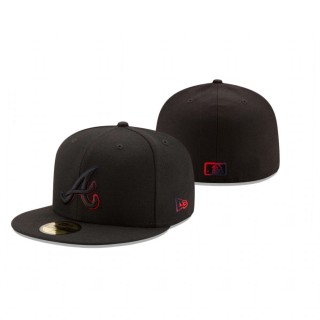 Atlanta Braves Black Color Dim 59FIFTY Fitted Hat