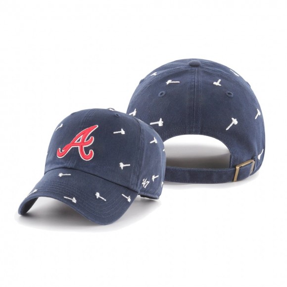 Atlanta Braves Navy Confetti Clean Up Adjustable Hat