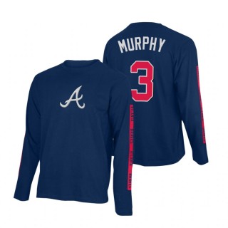 Atlanta Braves Dale Murphy Navy Long Sleeve Team Taped T-Shirt Men's