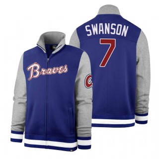 Atlanta Braves Dansby Swanson Blue Cooperstown Heritage Iconic Track Jacket