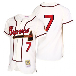 Atlanta Braves Dansby Swanson Cream Throwback Authentic Jersey