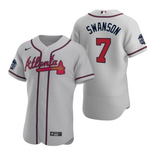 Atlanta Braves Dansby Swanson Gray 2021 World Series Authentic Jersey