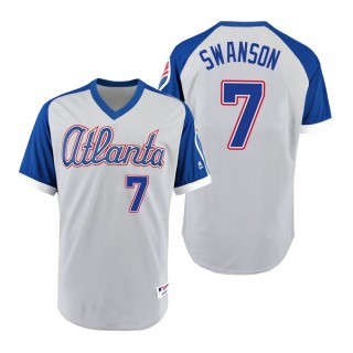 Braves Dansby Swanson Gray Royal 1979 Turn Back the Clock Authentic Jersey
