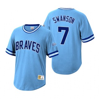 Atlanta Braves Dansby Swanson Mitchell & Ness Light Blue Cooperstown Collection Wild Pitch Jersey T-Shirt