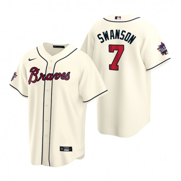 Atlanta Braves Dansby Swanson Cream 2021 MLB All-Star Game Replica Jersey