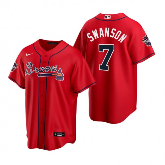 Atlanta Braves Dansby Swanson Red 2021 MLB All-Star Game Replica Jersey