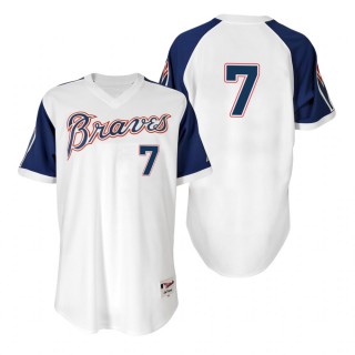 Dansby Swanson Braves White 1974 Turn Back the Clock Authentic Jersey