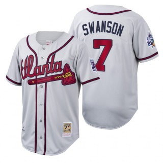 Atlanta Braves Dansby Swanson Authentic White Cooperstown Collection Jersey