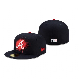 Atlanta Braves Navy Drip Front 59FIFTY Fitted Hat