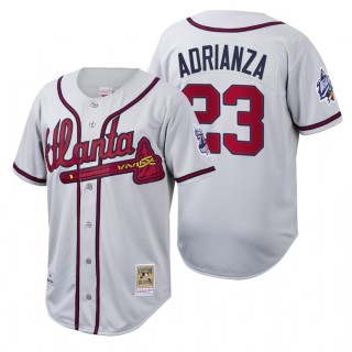 Atlanta Braves Ehire Adrianza White Cooperstown Collection Authentic Jersey