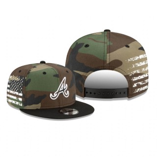Atlanta Braves Camo Flag Fade 9FIFTY Snapback Hat