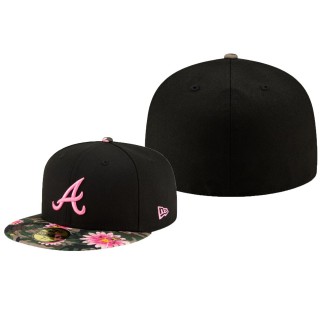 Atlanta Braves Black Floral Morning 59FIFTY Fitted New Era Hat