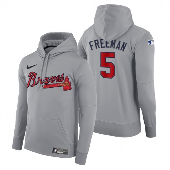 Atlanta Braves Freddie Freeman Nike Gray Authentic Road Hoodie