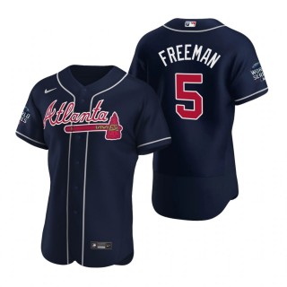 Atlanta Braves Freddie Freeman Navy 2021 World Series Authentic Jersey