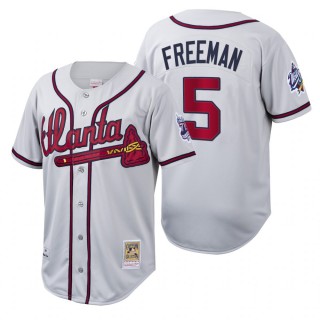 Atlanta Braves Freddie Freeman Authentic White Cooperstown Collection Jersey