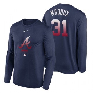 Atlanta Braves Greg Maddux Navy Legend Performance Authentic Collection Long Sleeve T-Shirt Men's