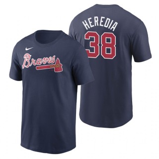 Men's Atlanta Braves Guillermo Heredia Nike Navy Name & Number T-Shirt