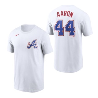 Men's Atlanta Braves Hank Aaron White 2023 City Connect Name & Number T-Shirt