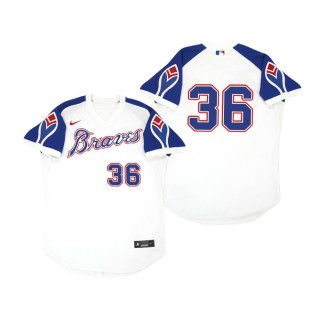 Atlanta Braves Ian Anderson White Throwback Home Cooperstown Jersey