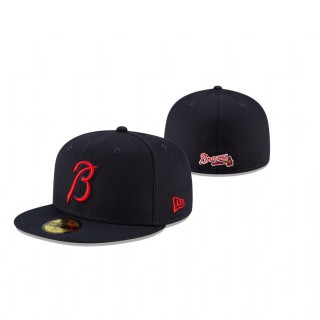 Atlanta Braves Navy Ligature 59FIFTY Hat