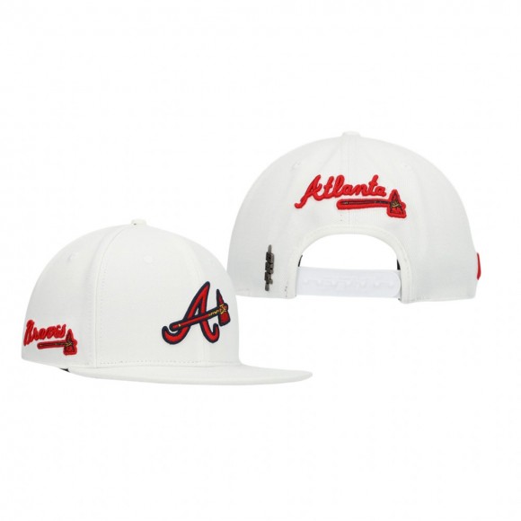 Atlanta Braves White Logo Snapback Hat