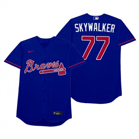 Atlanta Braves Luke Jackson Skywalker Royal 2021 Players' Weekend Nickname Jersey