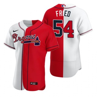 Atlanta Braves Max Fried Nike White Red Authentic Split Jersey