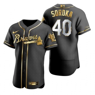 Atlanta Braves Mike Soroka Nike Black Gold Edition Authentic Jersey