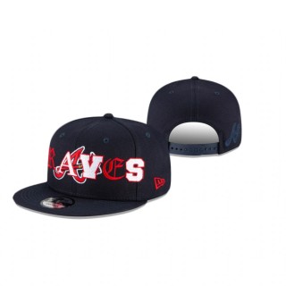 Atlanta Braves Navy Mixed Font 9Fifty Snapback Hat